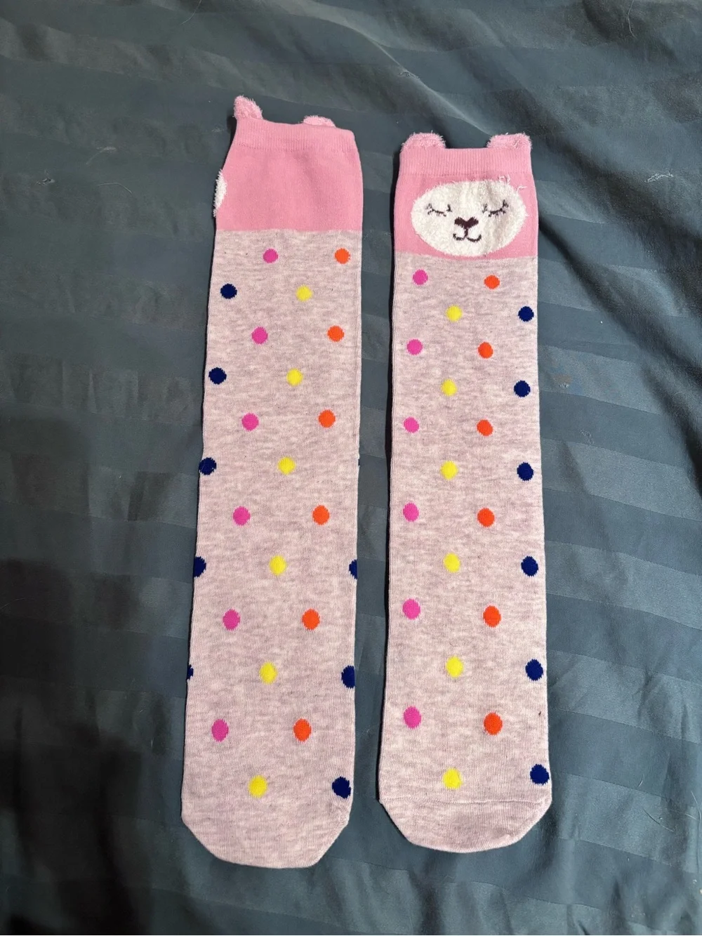 Girls’ Knee High Socks with cute animal faces (set of 3 pairs)